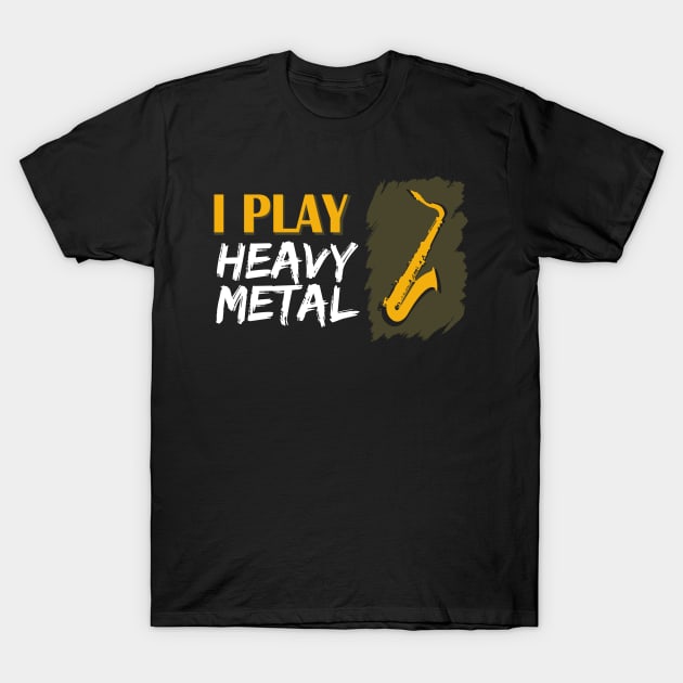 saxophone player heavy metal T-Shirt by Lomitasu